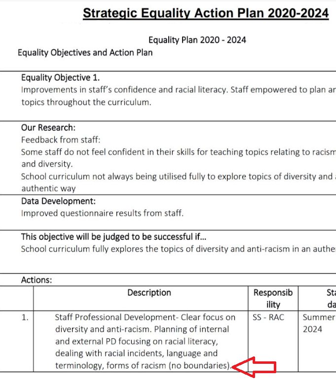 It's good to see #schools being actively #antiracist - this is from a strategic equality plan from a partner school we support #pupils #teachers #antiracism @NAHTnews @NEUnion @NASUWT @tes @tesforteachers @SchoolGovNet @ewc_cga @wg_education getintouch@noboundaries.org.uk