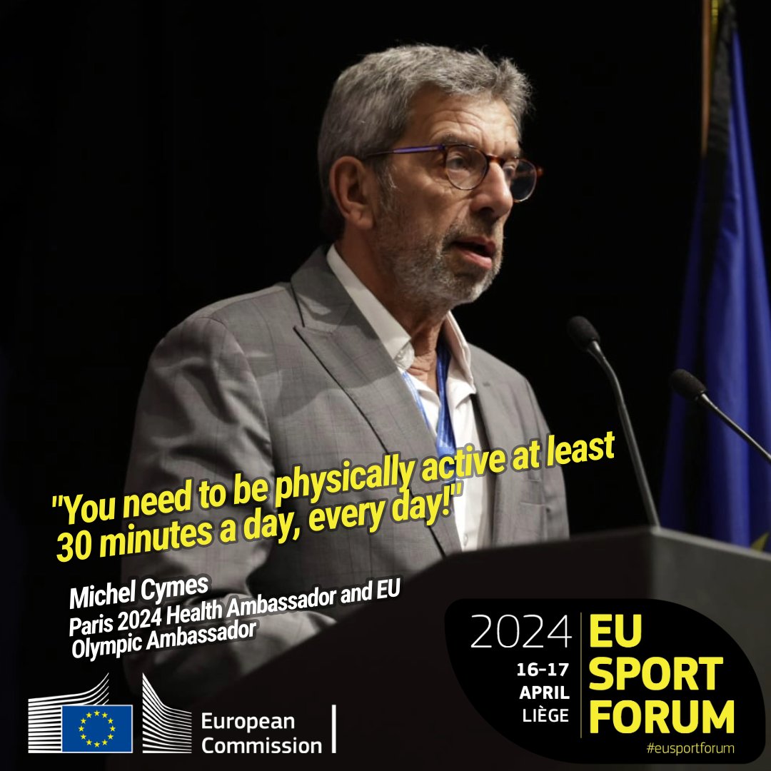 We're discussing the intersection of health and sports at #EUSportForum 2024 with Michel Cymes! As a trusted voice in the field of medicine and well-being, Michel shares invaluable insights. Let's lace up our sneakers and embrace the path to a healthier, happier tomorrow! 🌱💪