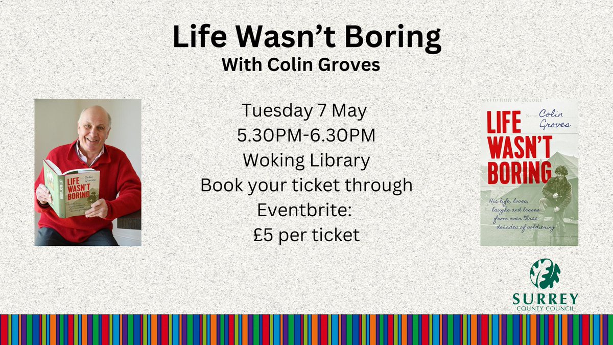 Come join us on Tuesday the 7th May to hear Colin Groves talk about his life in the army, against the backdrop of the Cold War. 🤩 Tickets are £5, grab yours from Eventbrite today: eventbrite.co.uk/e/life-wasnt-b… @SurreyLibraries