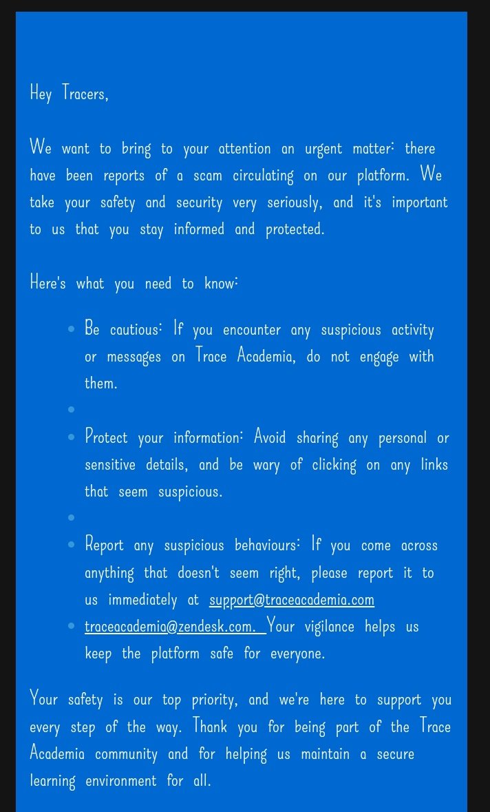 Note importante pour les utilisateurs de <a href="/traceacademia/">Trace Academia</a> 
#CyberSecurityAwareness