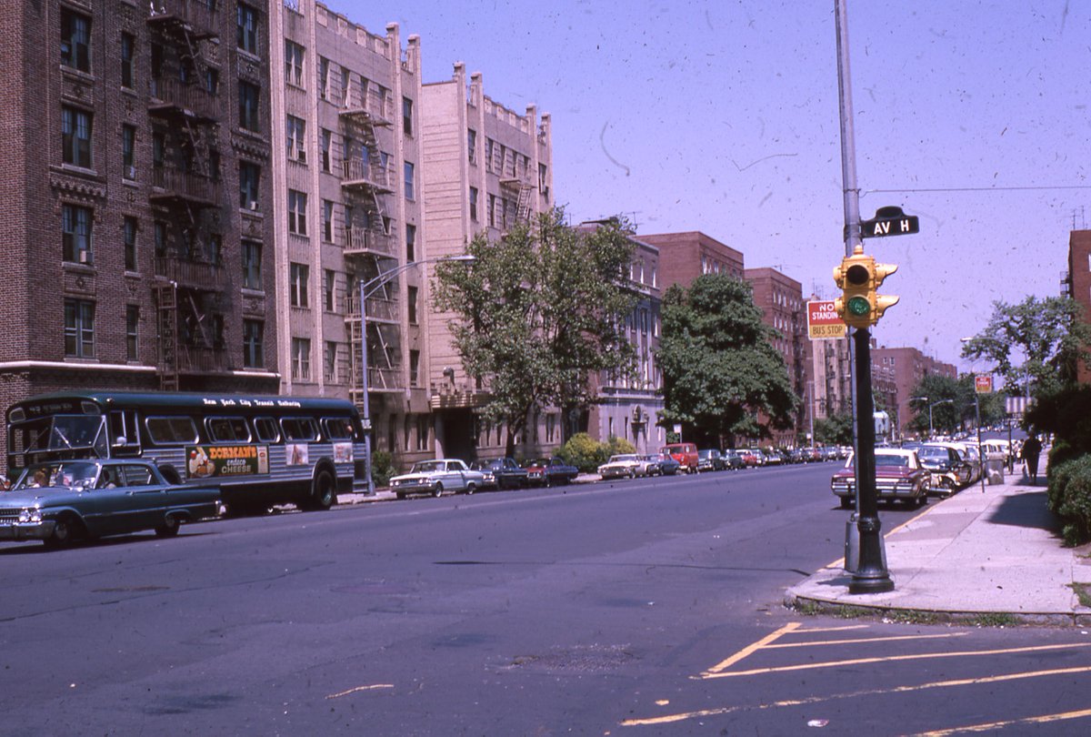 Brooklyn College area circa 1970. Wonderful memories of living here. #oldphotos #1970s #nyc #oldbus #avenueh