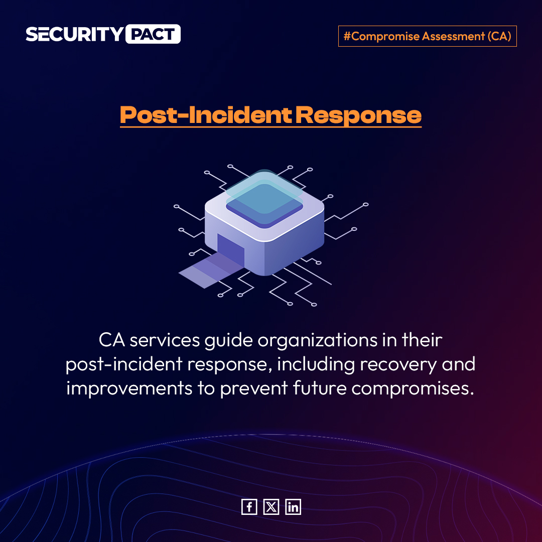 thesecpact's tweet image. Ensure your security with CA services from Security Pact! Detect threats, mitigate compromises, and trust us to safeguard your operations.

Visit securitypact.net or email info@securitypact.net.

#CompromiseAssessment #ThreatDetection #IncidentResponse #SecurityPact
