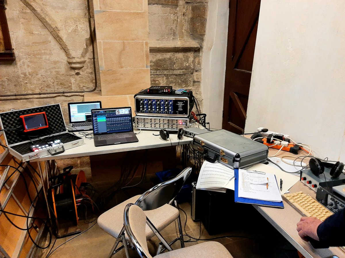 A peak at Roderick Elms recording studio set up in a quirky side room of the Lady Chapel in Ely Cathedral. I can't wait to hear the result for the 'Stabat Mater' and 'Dare'.