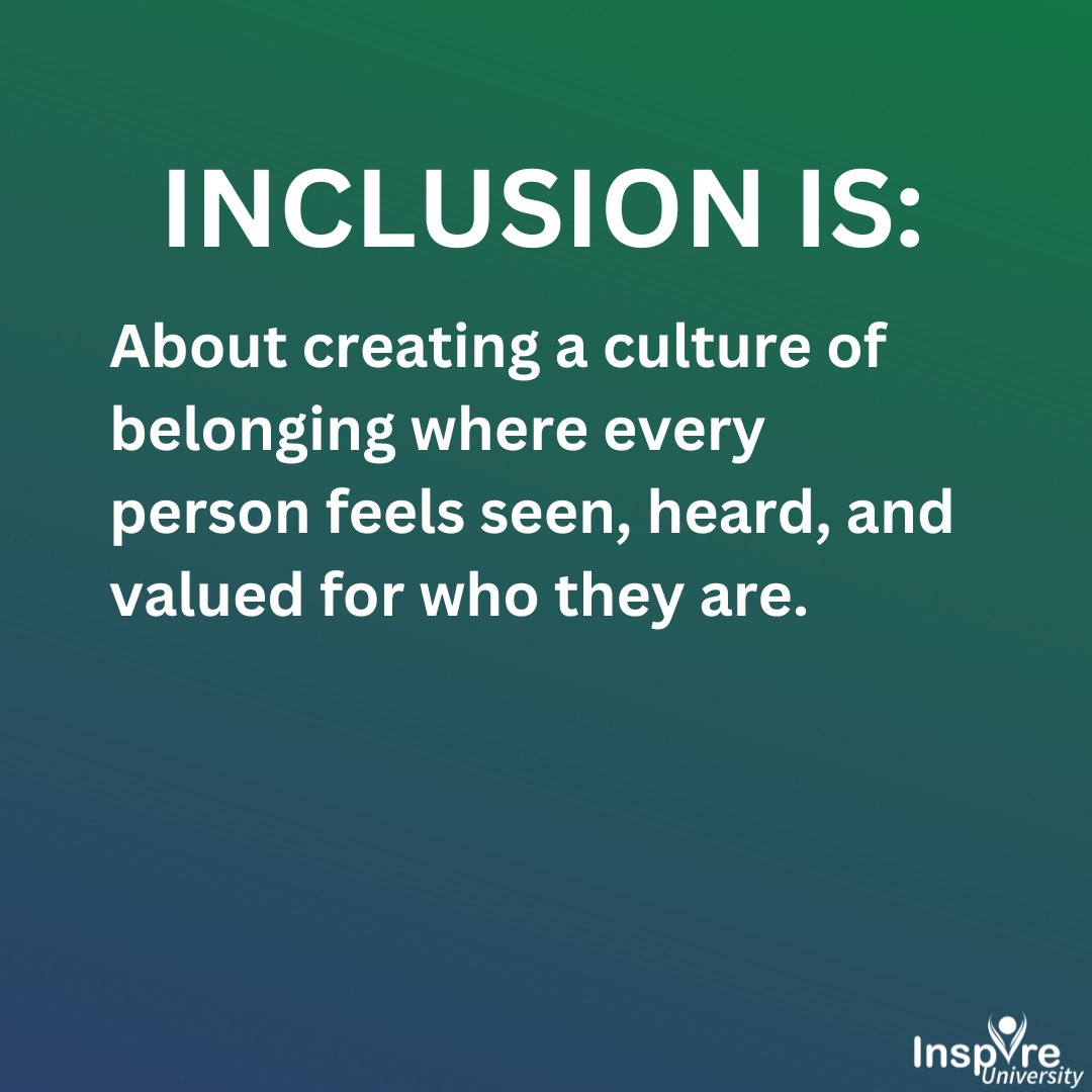 Inclusion is about creating a culture of belonging where every person feels seen, heard, and valued for who they are. #InspireU #DisabilityInclusion #DisabilityAction #InspirationalSpeaker #MotivationalSpeaker