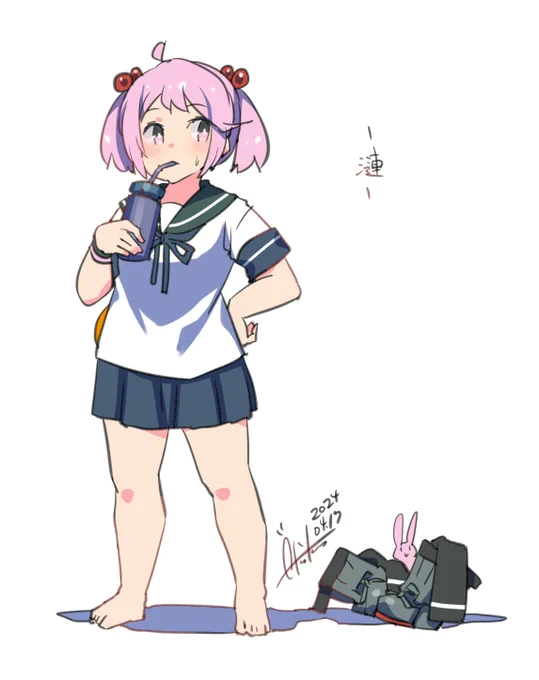 『水分補給大事!』#艦これ #漣 