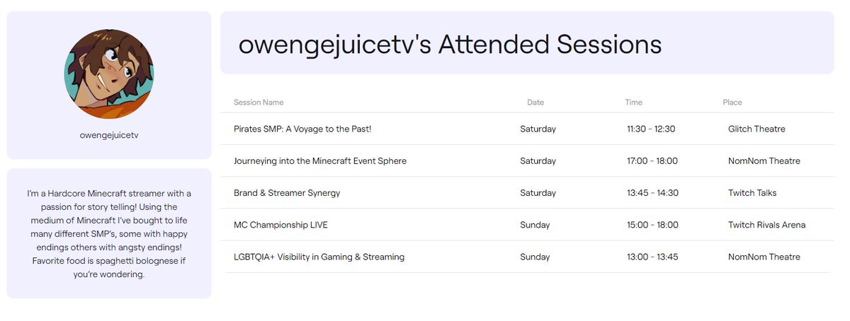 In case you missed it, I am doing a LOT this year at #TwitchCon Rotterdam! Here's all the info below. I'll be around the con inbetween these sessions and will post whereabouts I am if anyone wants to come say hi as well. See you there! #JuiceCafe