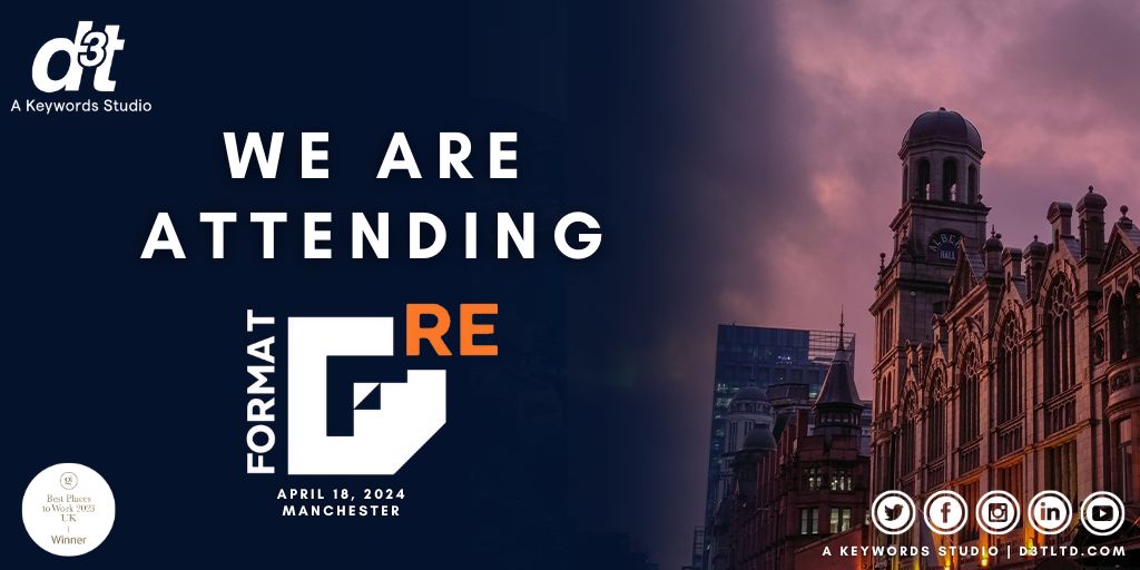 We're looking forward to catching up with everyone at this week's RE: FORMAT Games event in Manchester! If you're also attending keep a look out for our Head of Art, Louise, Head of Engineering, Phil, and our Business Development Manager, Henry! #GoTeam #KeywordsStudios