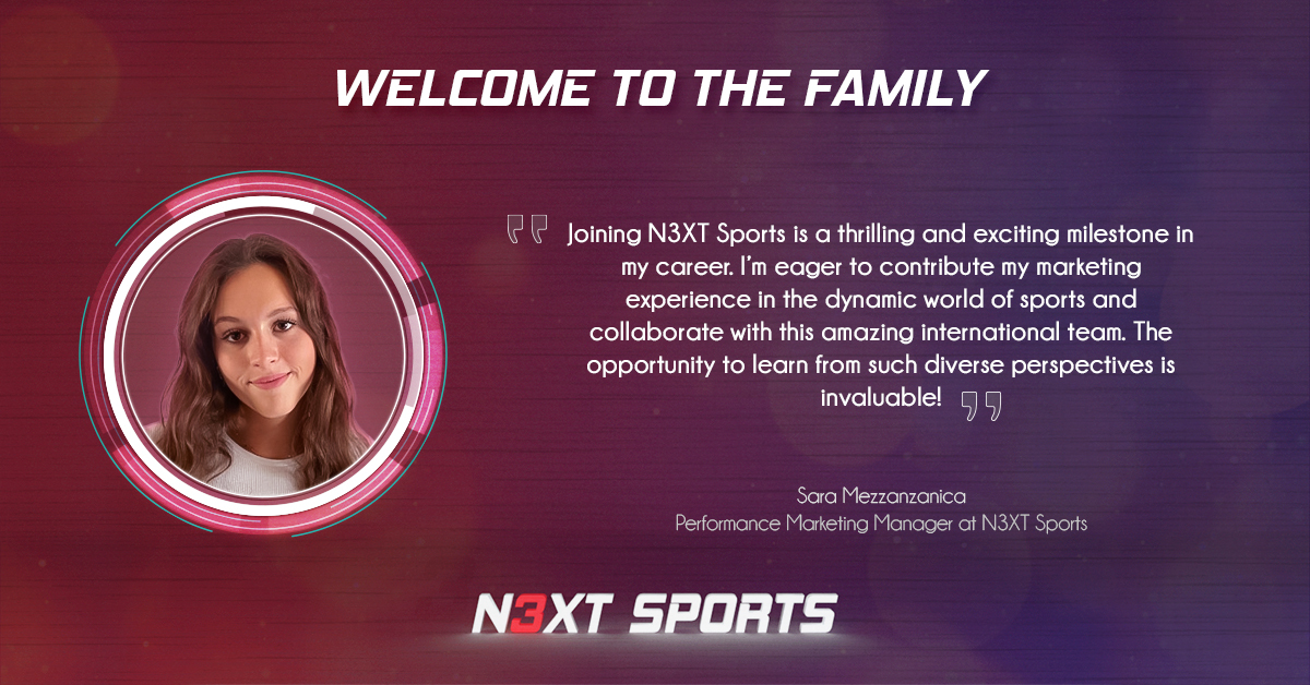 👋🏽 WELCOME TO THE N3XT SPORTS FAMILY! From the entire N3XT SPORTS team, we are pleased to welcome Sara Mezzanzanica to the family. Sara joins the N3XT Sports team as a Performance Marketing Manager