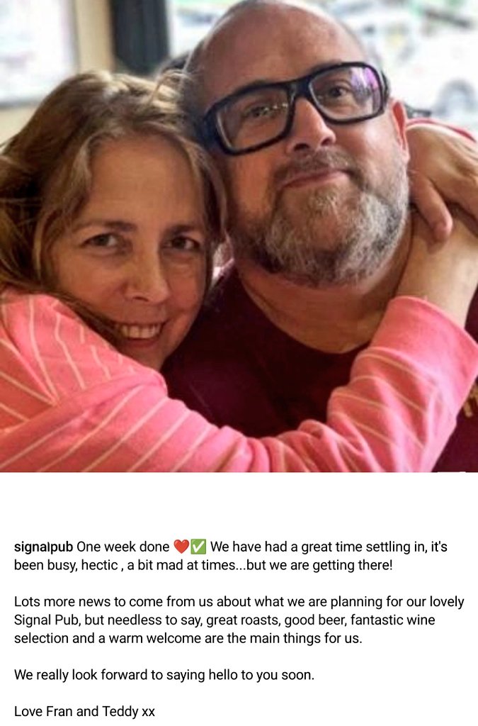 A big warm welcome to Fran and Teddy. The new landlord and landlady at The Signal in Forest Hill. 😁❤️