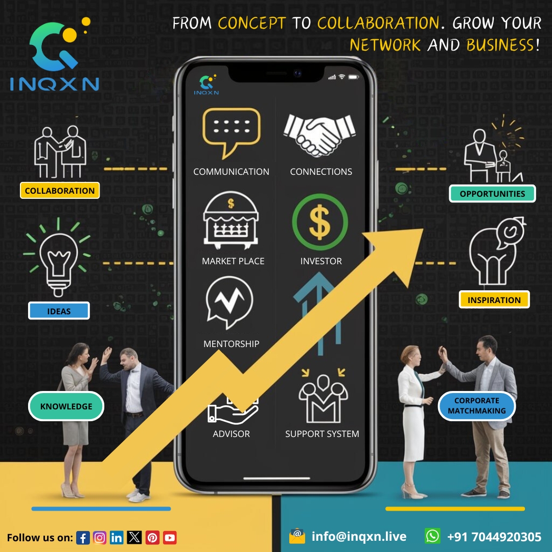 inqxn_live's tweet photo. 🌟 From Concept to Collaboration: Grow Your Network and Business! 🚀
#ConceptToCollaboration #GrowYourNetwork #BusinessGrowth #NetworkingJourney #CollaborativePartnerships #ProfessionalSuccess #BusinessNetworking #inqxn #inqxnapp #NetworkingTips #NetworkingStrategies https://t.co/P5IWLzJdSV