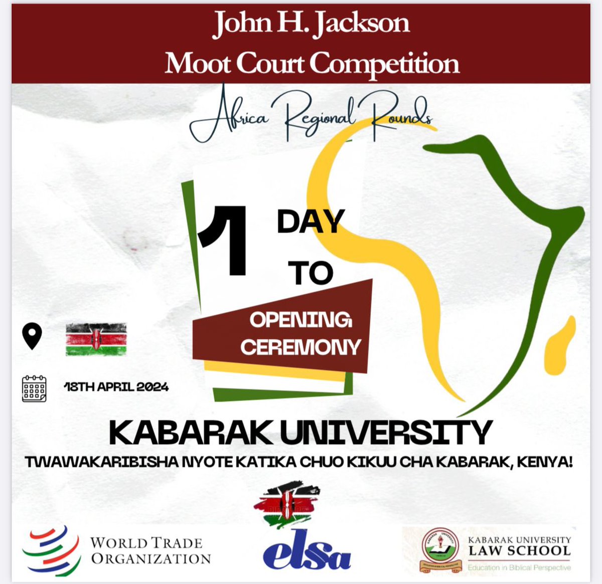 Just one more day to the John H Jackson Moot! Today, we feature the hosts, Kenya!🇰🇪 Kenya boasts several natural wonders, such as Lake Nakuru, celebrated as the 'pink lake' for its vast flamingo flocks and recognized as a UNESCO World Heritage Site due to its rich biodiversity.