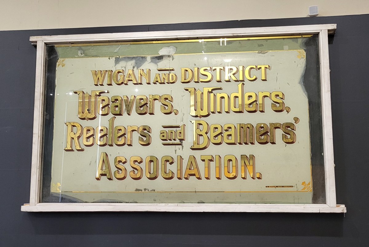 WiganMuseum's tweet photo. Today's #WhatsInStore #BehindTheScenes pick is this stunning window that was originally in the association's offices on Darlington Street, #Wigan. Staunch supporters of women's rights, they ran Britain's first candidate to stand on a #suffrage platform, Thorley Smith (1906). https://t.co/JgtJfEj7S8