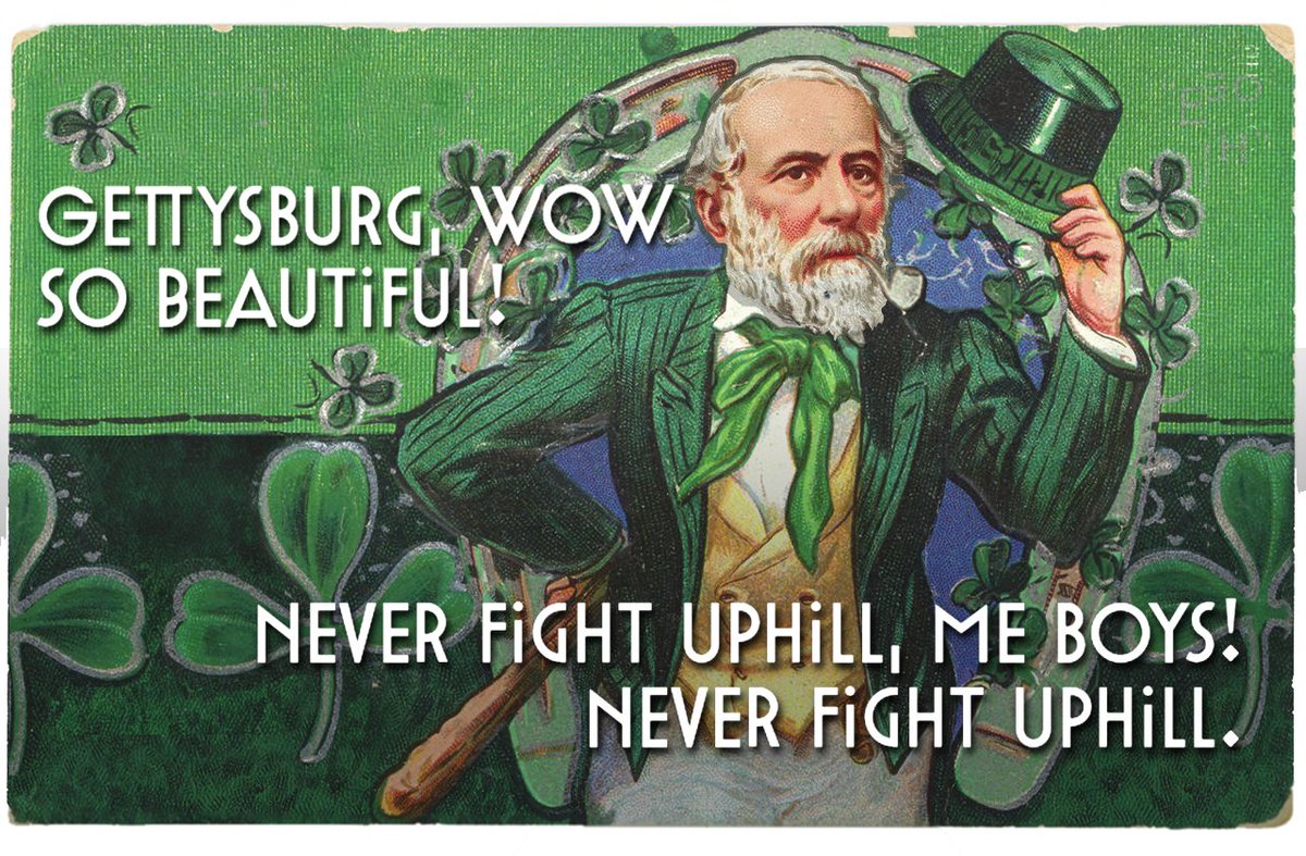 Here's my commemorative 'Gettysburg, Wow' postcard, featuring a fantastic guy—an example of somebody who's done an amazing job and is being recognized more and more—Robert E. Leeprechaun. #FunWithPhotoshop