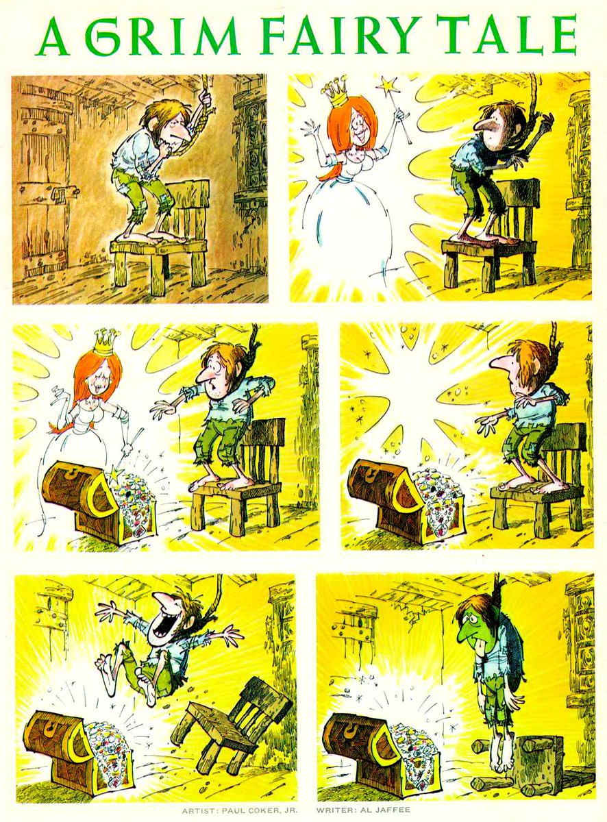 madcoversite's tweet photo. A Grim Fairy Tale
(written by Al Jaffee / Paul Coker, Jr. art)

#155 December 1972
https://t.co/bkkkR4suw0 https://t.co/tnfnJlaigo