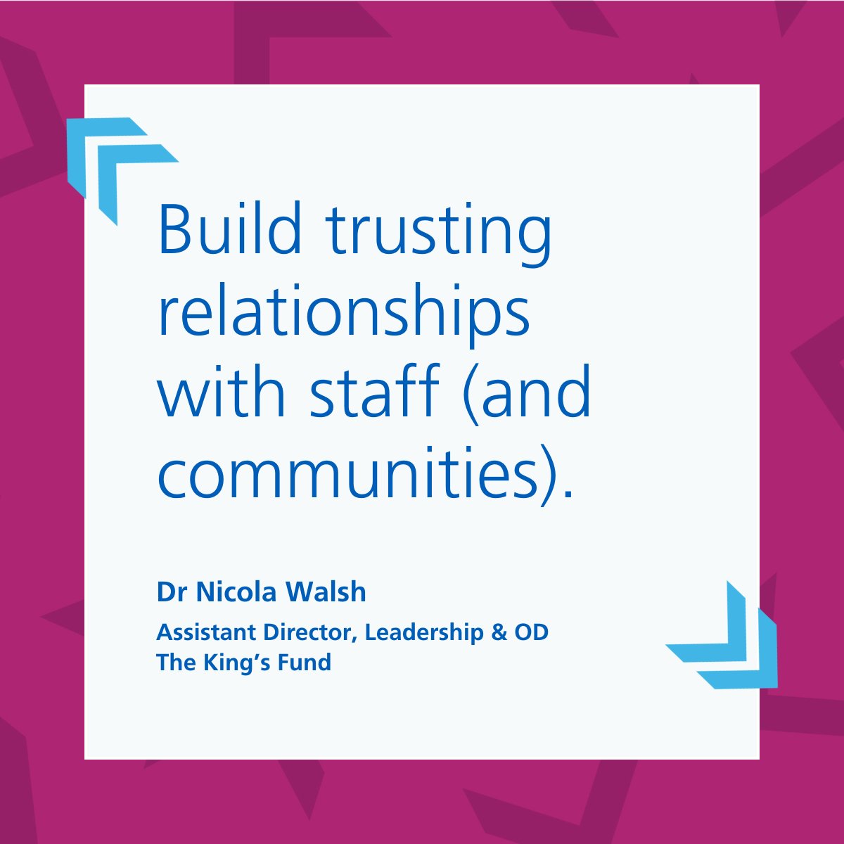 Collaborative leadership isn't just about working together, it's about building trust – a lesson from @TheKingsFund decade of insights with health and care leaders. Click the linkinbio for more key leadership skills with Dr Nicola Walsh. #FutureNHS #connect #share #learn