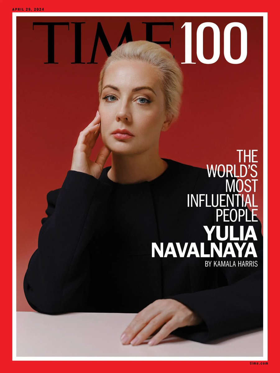 Юля Навальная вошла в топ-100 самых влиятельных людей по версии журнала 'ТIME'. Прочтите большой материал про нее: time.com/6967013/exclus… И обложка! 😍