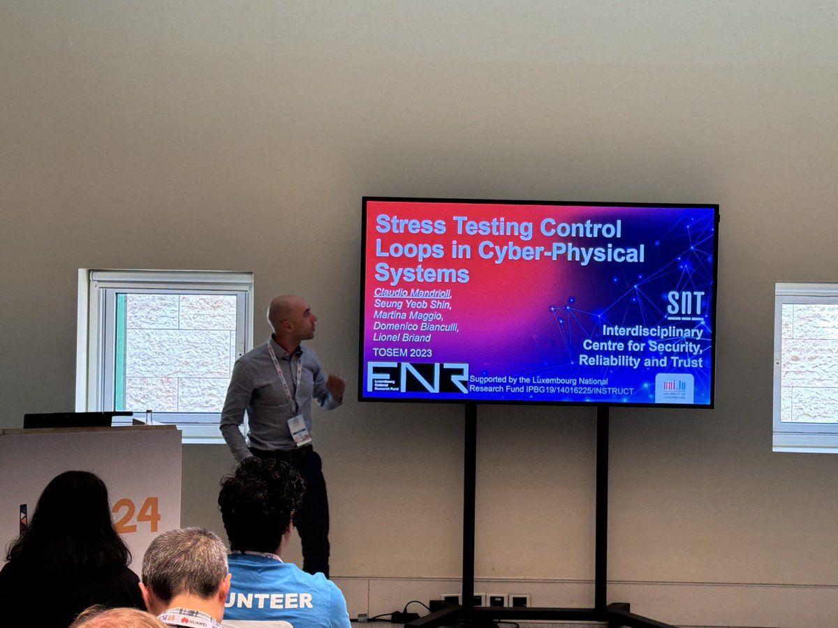 lionel_c_briand's tweet image. Claudio Mandrioli is presenting our work on Stress Testing Control Loops in Cyber-Physical Systems. @ICSEconf @acm_tosem
