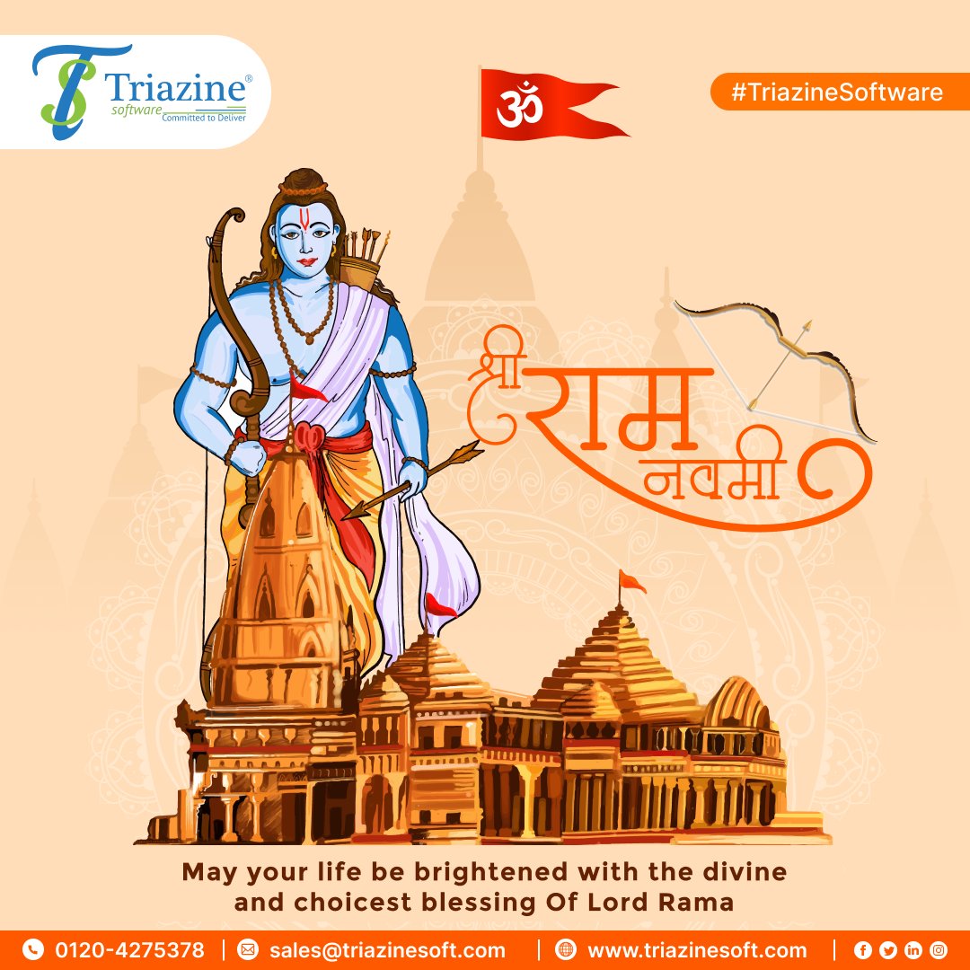 Triazine Software extends heartfelt wishes on this auspicious occasion of Ram Navmi! May the divine blessings of Lord Ram illuminate your path to success and happiness.

#TriazineSoftware #Triazine #TSPL #Festiaval #Celebration #Joy #Festive #LordRam #RamNavmi #Blessings #Success