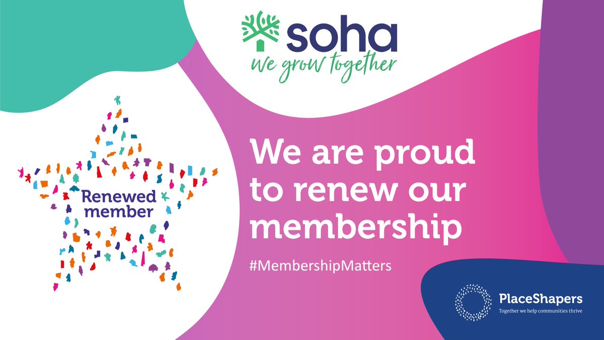 We are delighted to renew our membership of @PlaceShapers, the national network of place-based landlords who work together to help communities thrive. We're ambitious for our communities, committed to long-term solutions, united in our purpose, and firmly in it for the long term!