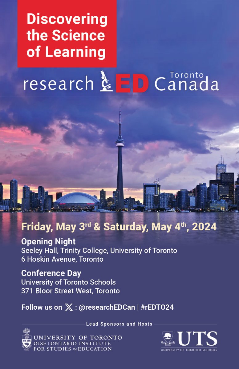 On the Horizon: Bright Sky for @researchEdCan ! Sneak peak at the dazzling cover of the #rEdTO24 program cover. Ty @nsachdeva2019 @JimHewittOISE @rastokke for attracting such a fine cast of presenters #mathed #cdned    eventbrite.ca/e/researched-c…
