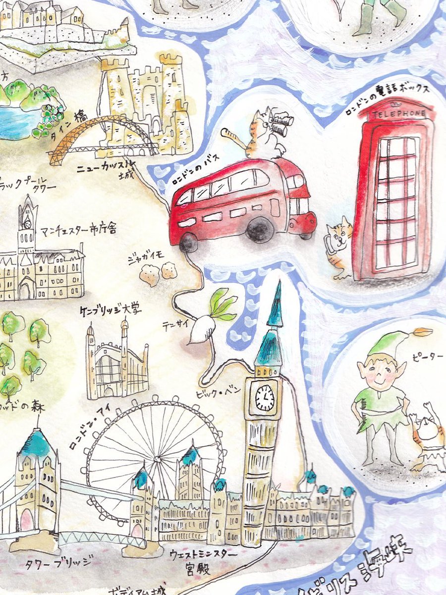 むーさん in ロンドンです🇬🇧
 #ねこ #イラスト 