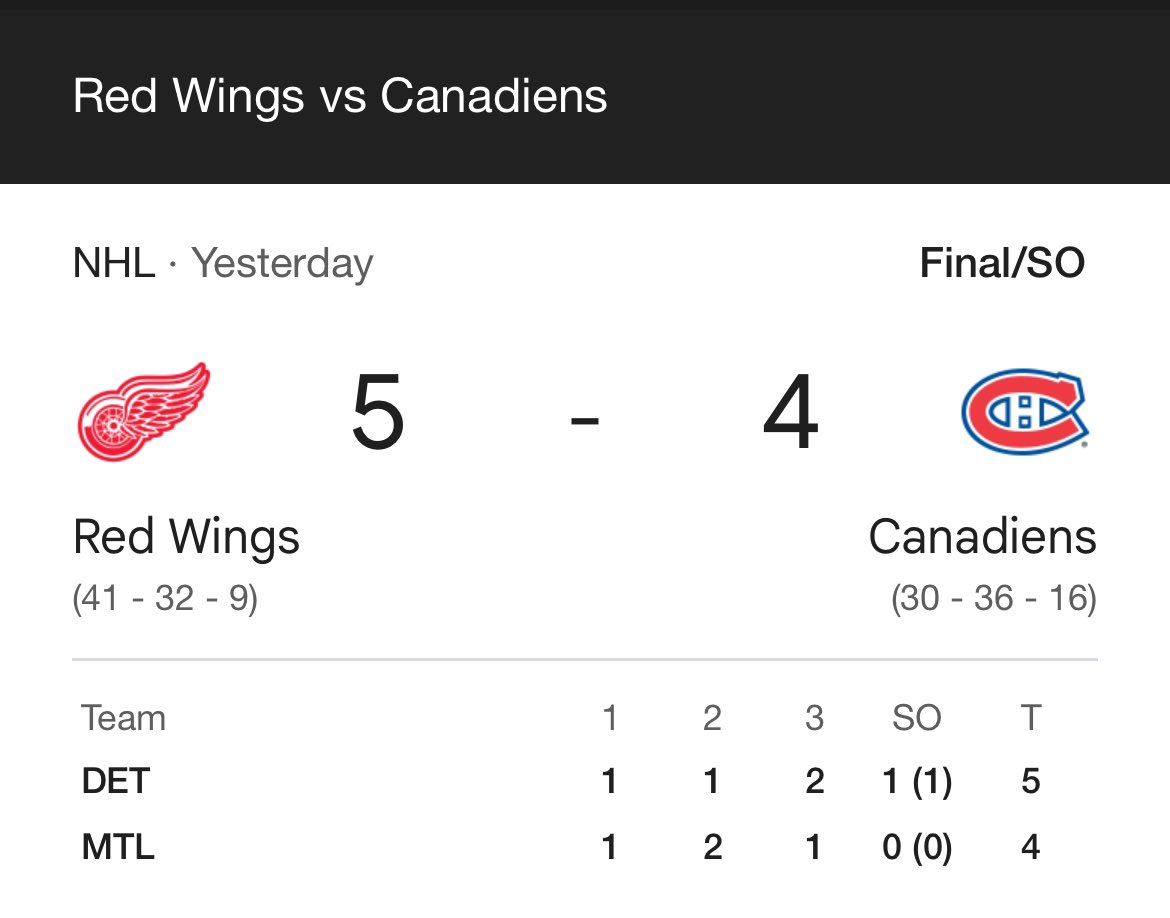 Montreal Canadiens Lose 5-4 🇨🇦📈

#Montreal #montrealcanadiens #Quebec #detroitredwings #NHL #Hockey #Canada #Sports #hockeynight #stanleycup #icehockey #athlete #habs #Canadiens #french @canadiensmtl