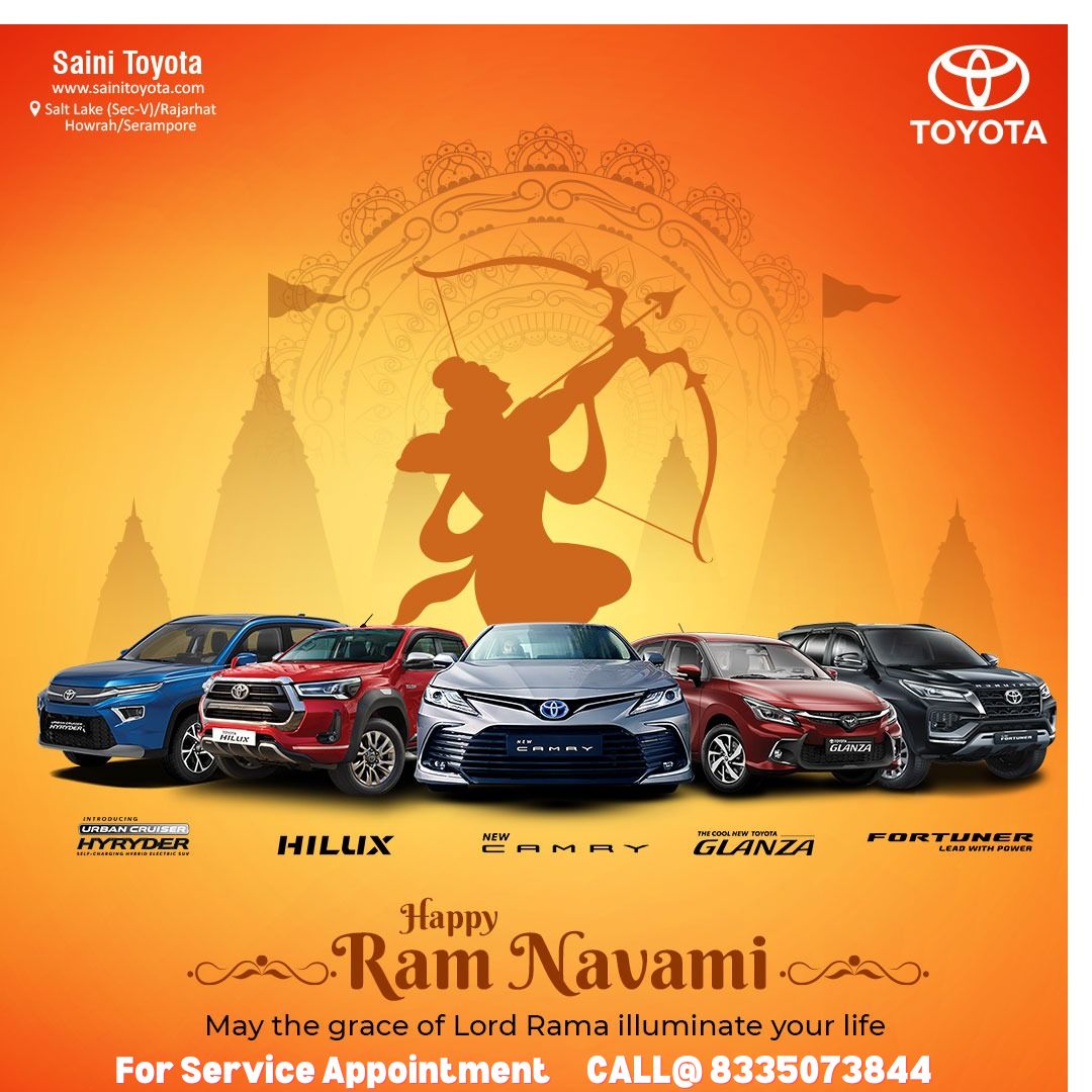 sainitoyota's tweet photo. 🌟 Happy Ram Navami from all of us at Saini Toyota! 🌟
As we celebrate the birth of Lord Rama, let us also reflect on his teachings of righteousness, courage, and compassion. May his divine presence guide us in all our endeavors. https://t.co/YuWl6s4pmh