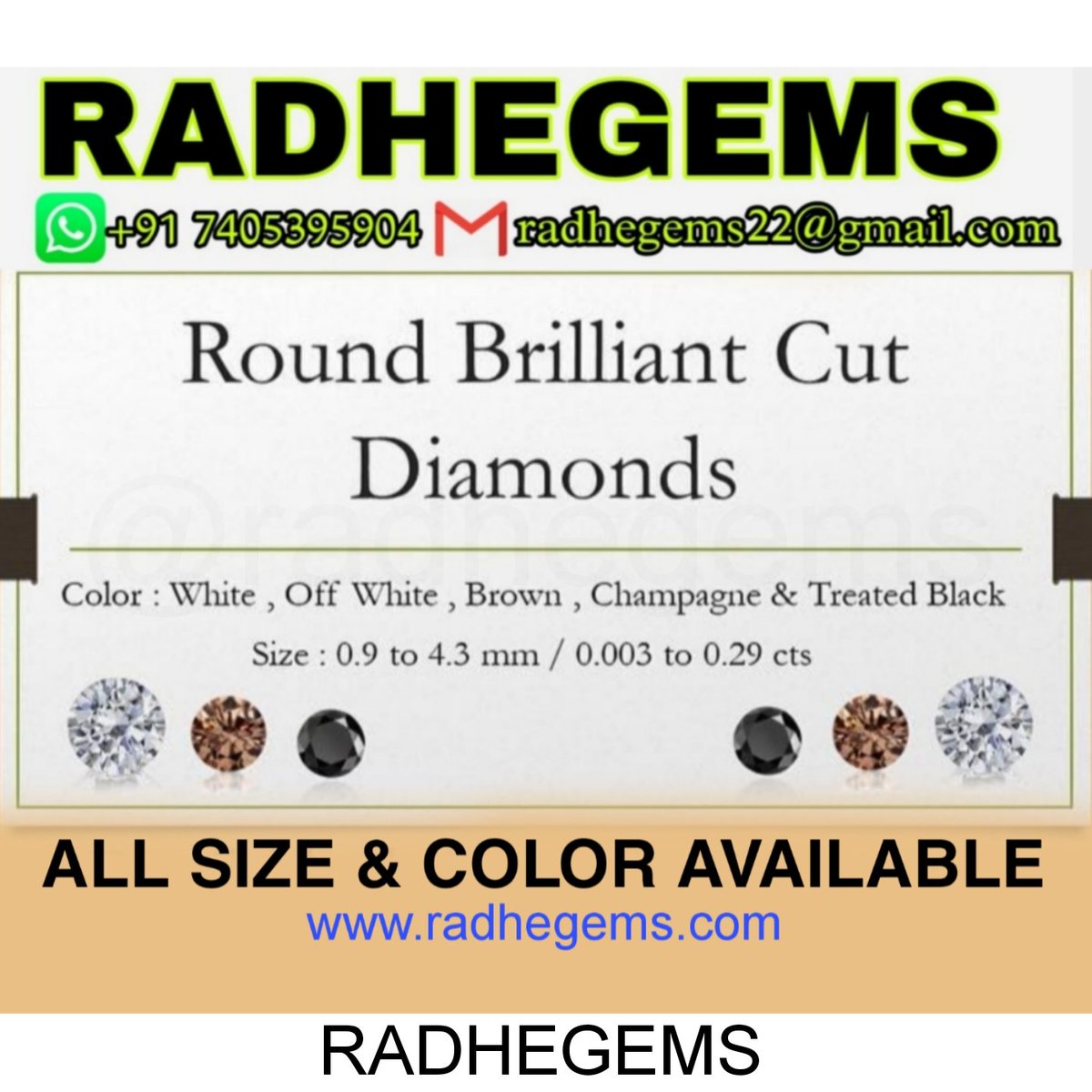 RadheGems's tweet photo. ROUND BRILLIANT CUT DIAMOND | All Size &amp; Color Available | Best Price &amp; Option For Jewelry Making 

📌 For More Collection :- 
https://t.co/PW9iHt9ktM

#diamond #fancycolordiamond #diamondring #diamondjewelry #roundcutdiamond #rounddiamond #meleediamond #stardiamond #loosediamond https://t.co/ChKr2VCHft