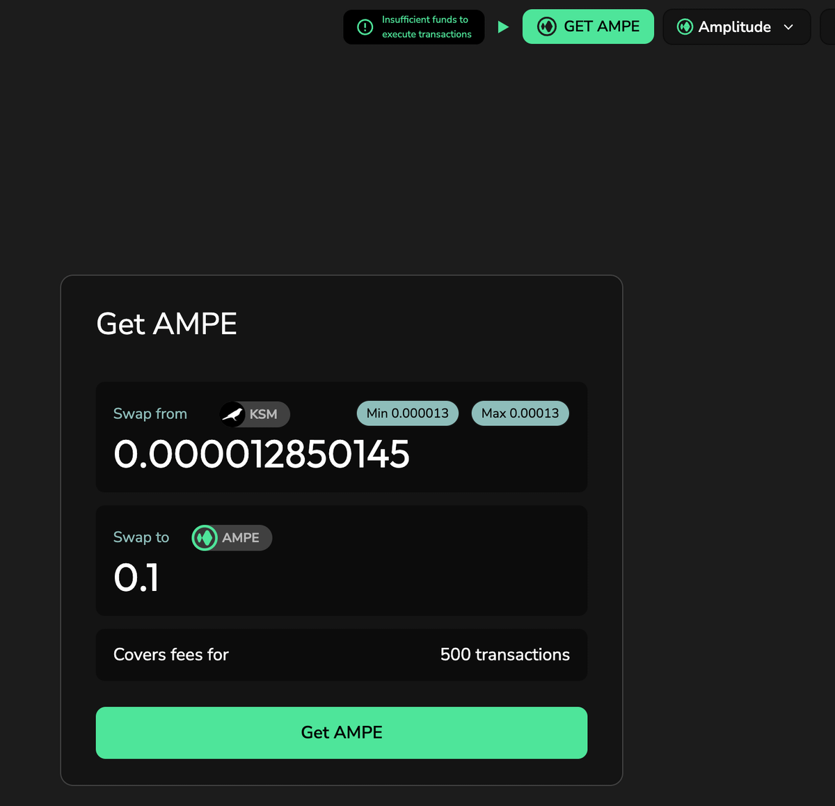 amplitude_chain's tweet photo. New Feature: $AMPE for gas fees is now available at no charge on the portal!

Users can now smoothly trade and LP AMPE pairs  @ZenlinkPro 

Visit our site and click 'GET AMPE' to get started ⬇️
https://t.co/rnW7EAqnDZ https://t.co/q2aha2tF89