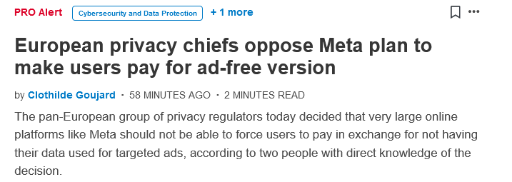 🥳WIN: <a href="/EU_EDPB/">EDPB</a> heard civil society's voices to stand up for people's right to have control over their data.

<a href="/POLITICOEurope/">POLITICOEurope</a> reports: EDPB opposed #Meta's plan to charge for privacy. #PayorOkay

<a href="/itxasdo/">Itxaso Domínguez</a> explains why privacy is not for sale for <a href="/euronews/">euronews</a>: euronews.com/next/2024/04/1…
