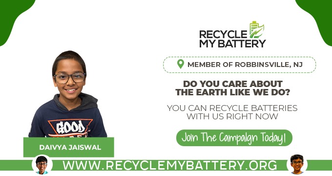 Welcoming Daivya Jaiswal, who came forward to support our campaign to make the Earth a better place to live. He will be taking care of the Robbinsville area in New Jersey. Thank you, Daivya Jaiswal.
#batteryrecycling #recyclemybattery #call2recycle #environment #gogreen #usa #nj