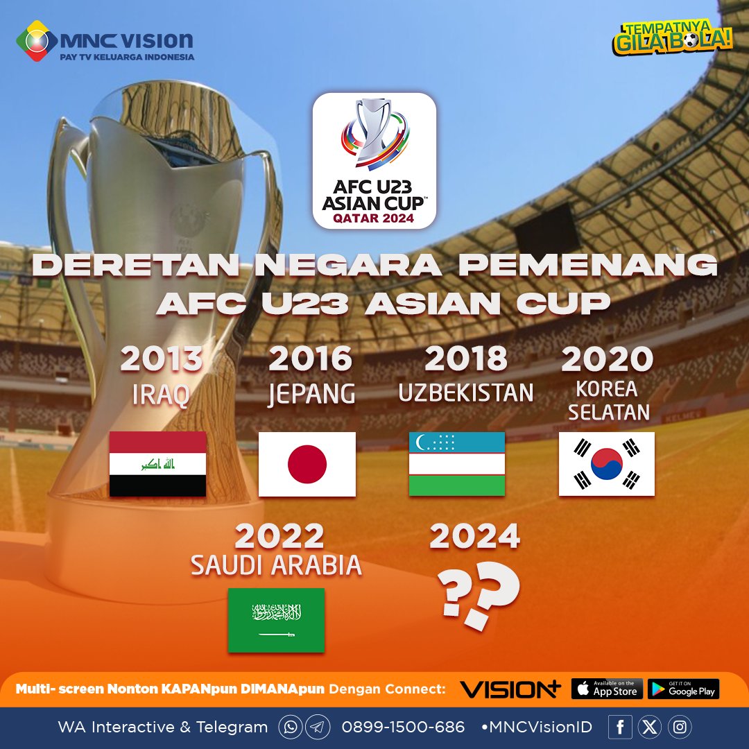 Menurut Keluarga Vision, siapa yang akan menjadi juara AFC U-23 ASIAN CUP 2024? Comment yukkkk ⚽️