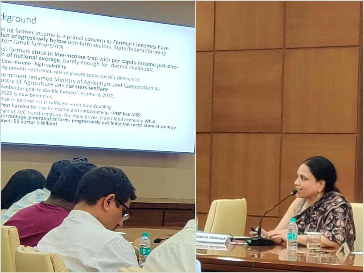 🎙️Dr Mamata Pradhan @IFPRI discusses the crucial role of #markets, their thinness, & incentives for mgmt of food loss & waste towards #farmer incomes & risk mitigation at the 1st 'Prevention & Reduction of #FoodLosses & Waste along Agri-Horti #SupplyChains in India' Roundtable.