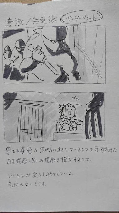 夕飯後のお勉強 構図 