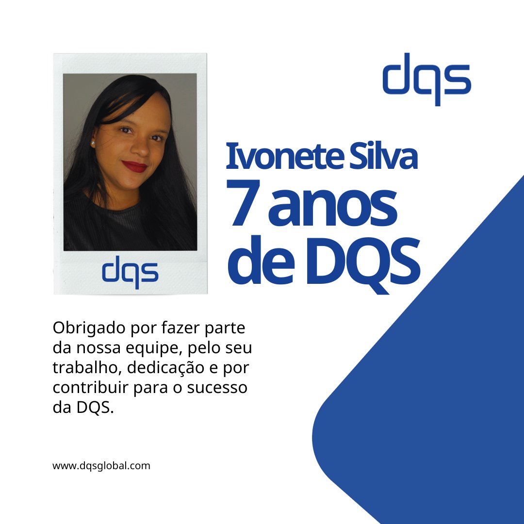 DQSdoBrasil's tweet photo. 🎉Parabéns, Ivonete Silva, pelos 7 anos de #dedicação na DQS! 🎉

Ao longo desses 7 anos, você demonstrou compromisso com a nossa missão, valores e metas, sempre superando os desafios com muito trabalho e buscando a excelência em tudo o que faz.

#WorkCelebration #DQS #TeamWork https://t.co/a6ukXaxG68