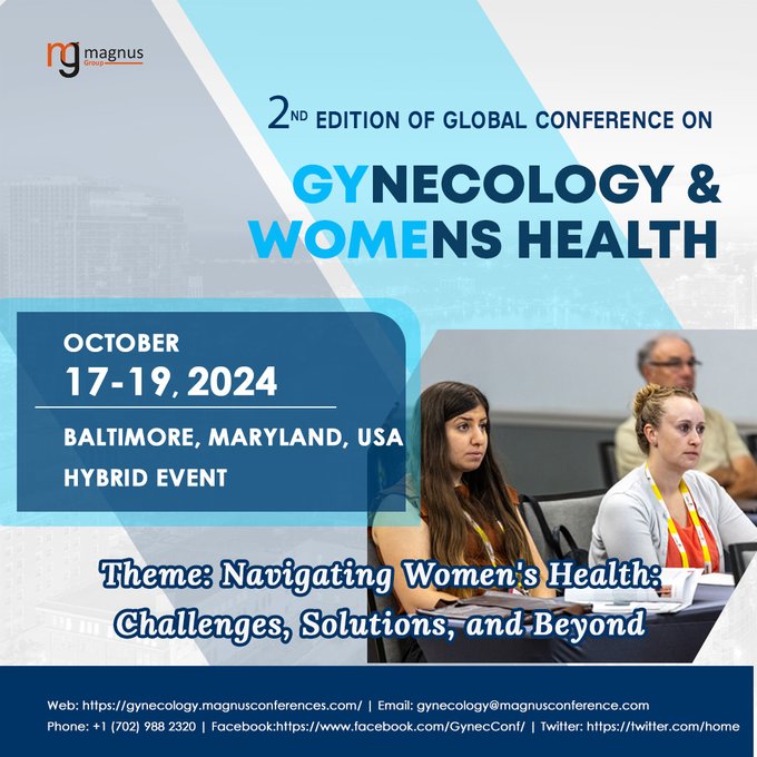 Join us at the 2nd Edition of Global Conference on Gynecology and Women’s Health- the ultimate gathering for gynecologists, healthcare professionals, and enthusiasts! 🩺💪 For more details: gynecology.magnusconferences.com #GynecologyConferences2024#WomensHealthCongress2024