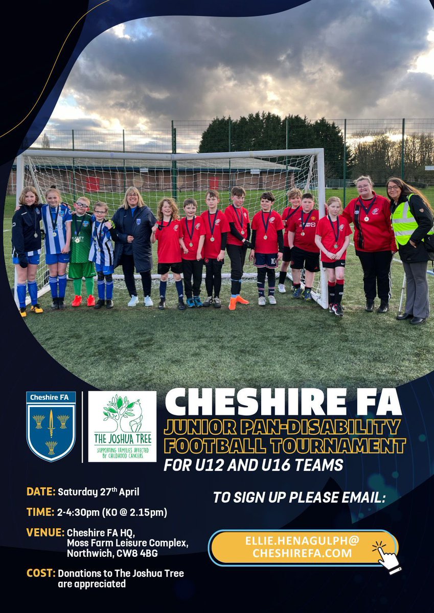 Registered yet? Our next PAN Disability Tournament for U12 and U16 players is taking place at our HQ, with all donations to our amazing Charity Partner, @JoshuaTreeKids also massively appreciated. Email Ellie via the address below to register interest.