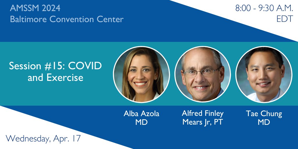 #AMSSM2024 is hosting @AzolaAlba, Alfred Mears, P.T., @TaeHChungMD and other #covid experts to talk about COVID and exercise, including post-acute rehab, POTS and long COVID. Learn about our POTS program: bit.ly/3Q82Gvn