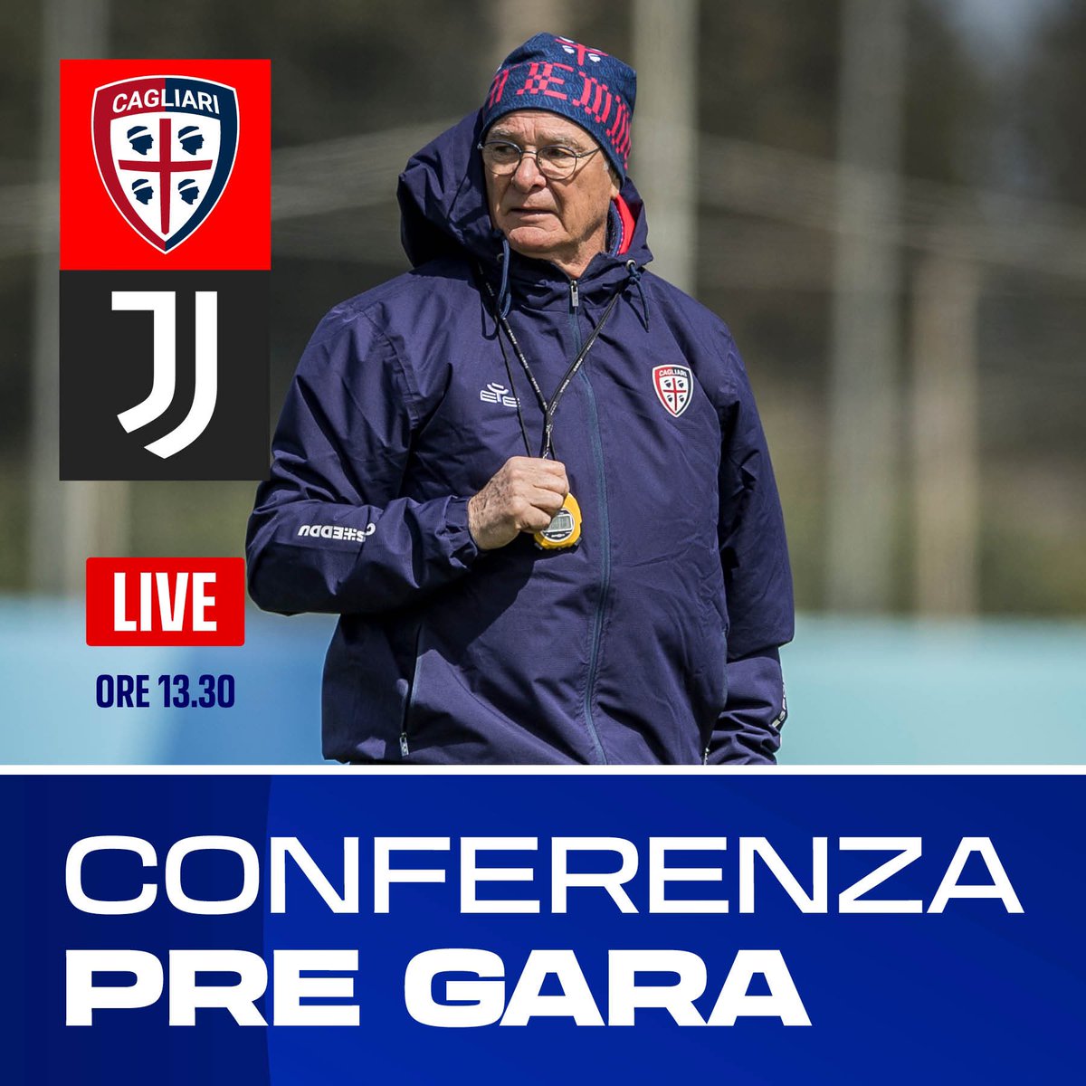 Mister Ranieri in conferenza 🎙️ SEGUI LA DIRETTA ➡️ youtube.com/live/vFyjFP_tP… #CagliariJuve