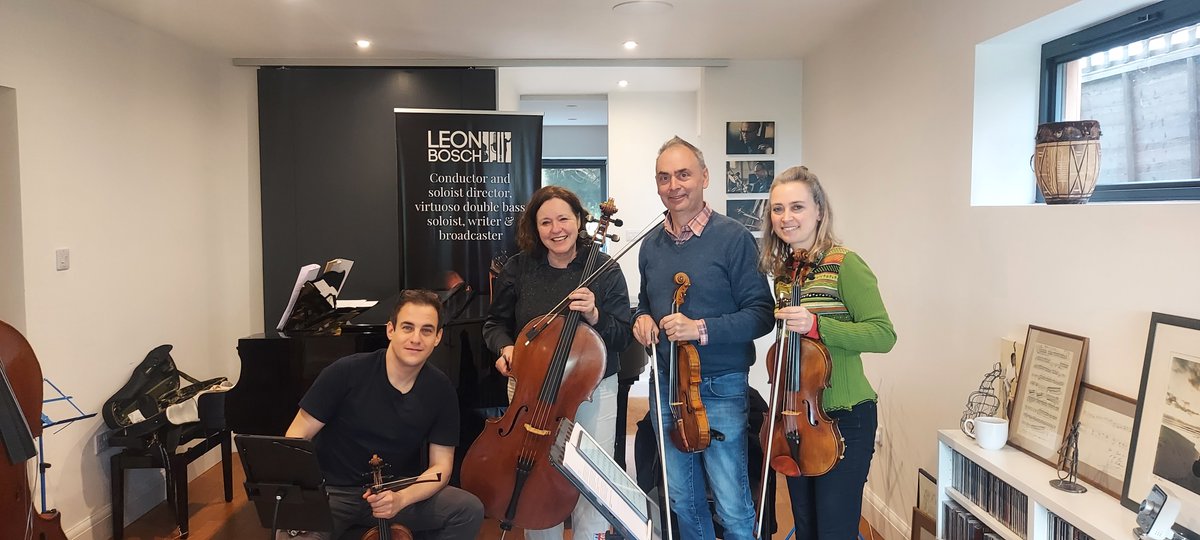 The members of I Musicanti in Tring , rehearsing for our concert in the @bellaciaobedford festival in Bedford on Friday. @jack_liebeck , #ursulasmith @BenHollandVln and #sarah-jane-bradley Tickets available here: ticketsource.co.uk/booking/select…