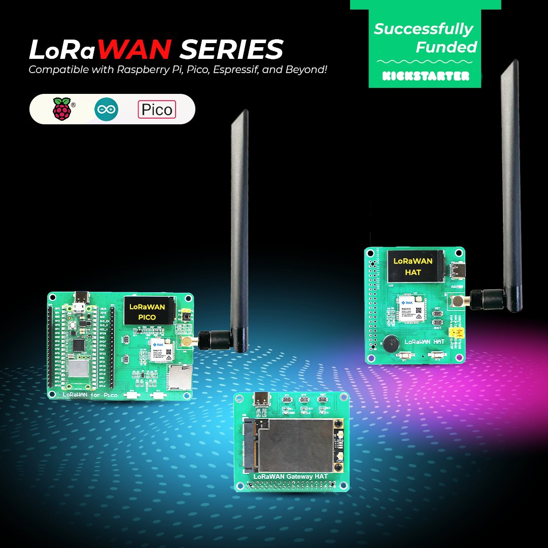 Exciting news! Our #LoRaWAN Series project has reached its funding goal on @Kickstarter  

Gateways & Nodes, designed for @Raspberry_Pi, #Pico, @EspressifSystem , and more.

Learn more about our fully funded project here: kck.st/3PQaIc6