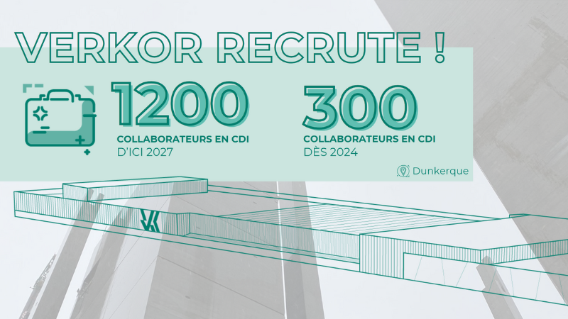 #VerkorPress

[Verkor franchit une nouvelle étape en lançant sa campagne de recrutement des 1 200 prochains collaborateurs en CDI, dont 300 en 2024, de sa Gigafactory de Dunkerque]

Communiqué de presse accessible ici : verkor.com/verkor-franchi…