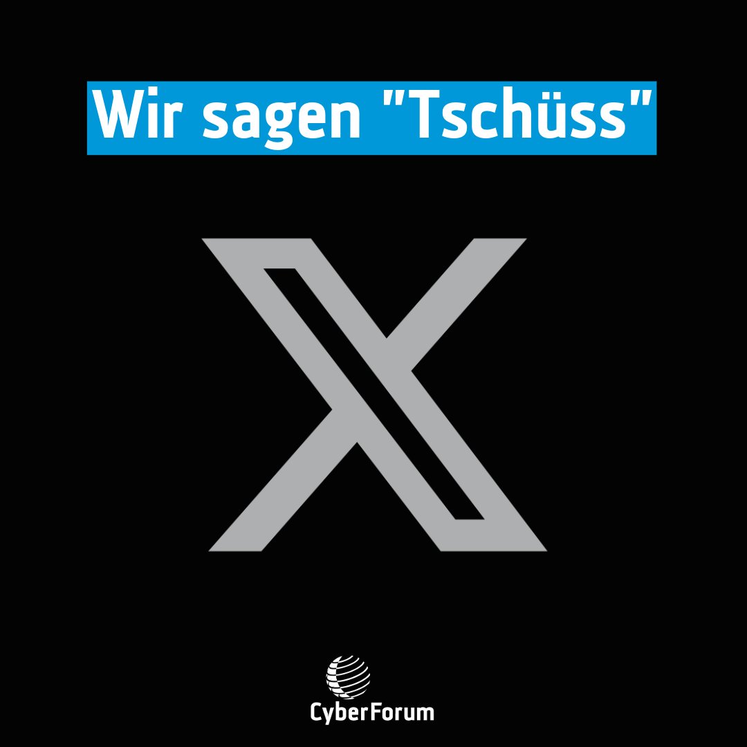 Wir sagen "Tschüss"

Schwindende Follower:innen, vermehrter Hatespeech und der Wertewandel auf "X" haben uns dazu gebracht, dass wir auf der Plattform nicht mehr aktiv sind.

➡️Besuche uns auf #LinkedIn, um auf dem Laufenden zu bleiben: linkedin.com/company/cyberf…