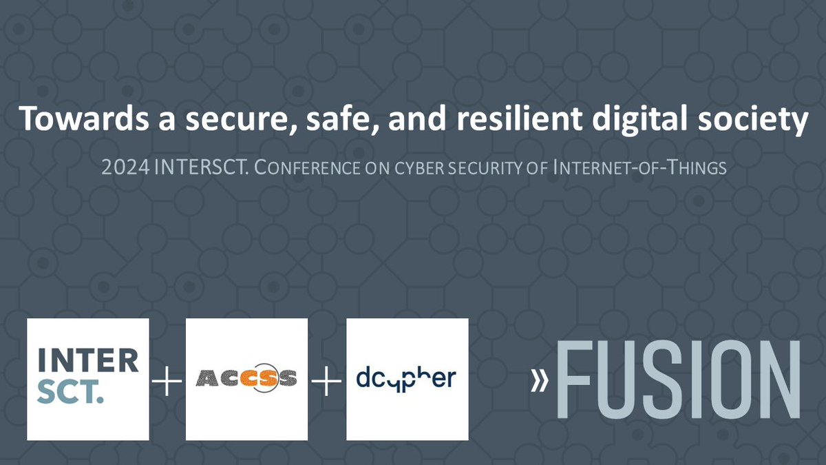 INTERSCT (@intersct) on Twitter photo Join us on 28 May for the 2024 edition of the INTERSCT. Conference on cyber security of Internet-of-Things, which will be held at <a href="/TUeindhoven/">TU Eindhoven</a>. This event is intended for professionals from academia, industry, and government. More information: INTERSCT.nl/event/INTERSCT…. Join us on 28 May for the 2024 edition of the INTERSCT. Conference on cyber security of Internet-of-Things, which will be held at <a href="/TUeindhoven/">TU Eindhoven</a>. This event is intended for professionals from academia, industry, and government. More information: INTERSCT.nl/event/INTERSCT….