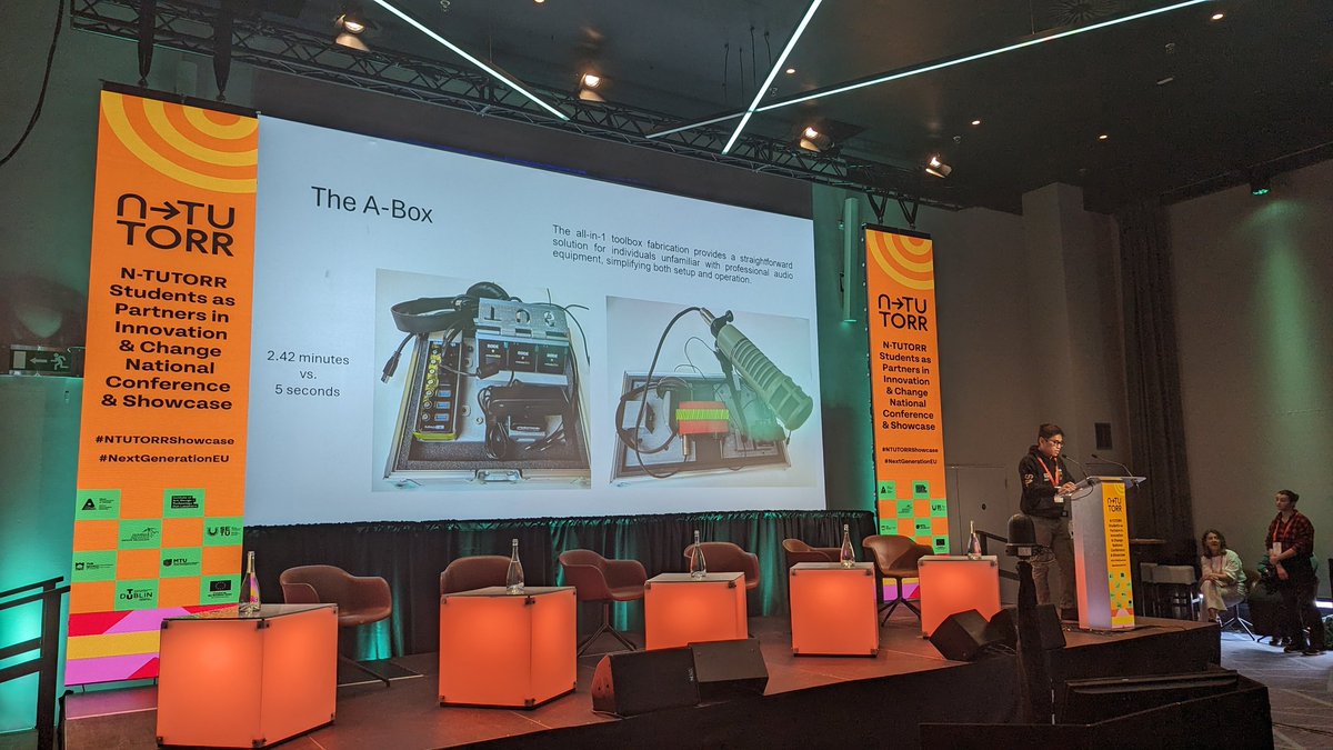 Fantastic presentation by @TUS_ie student Billy Shu Hieng Tie at the @ntutorr event in Croke Park today.