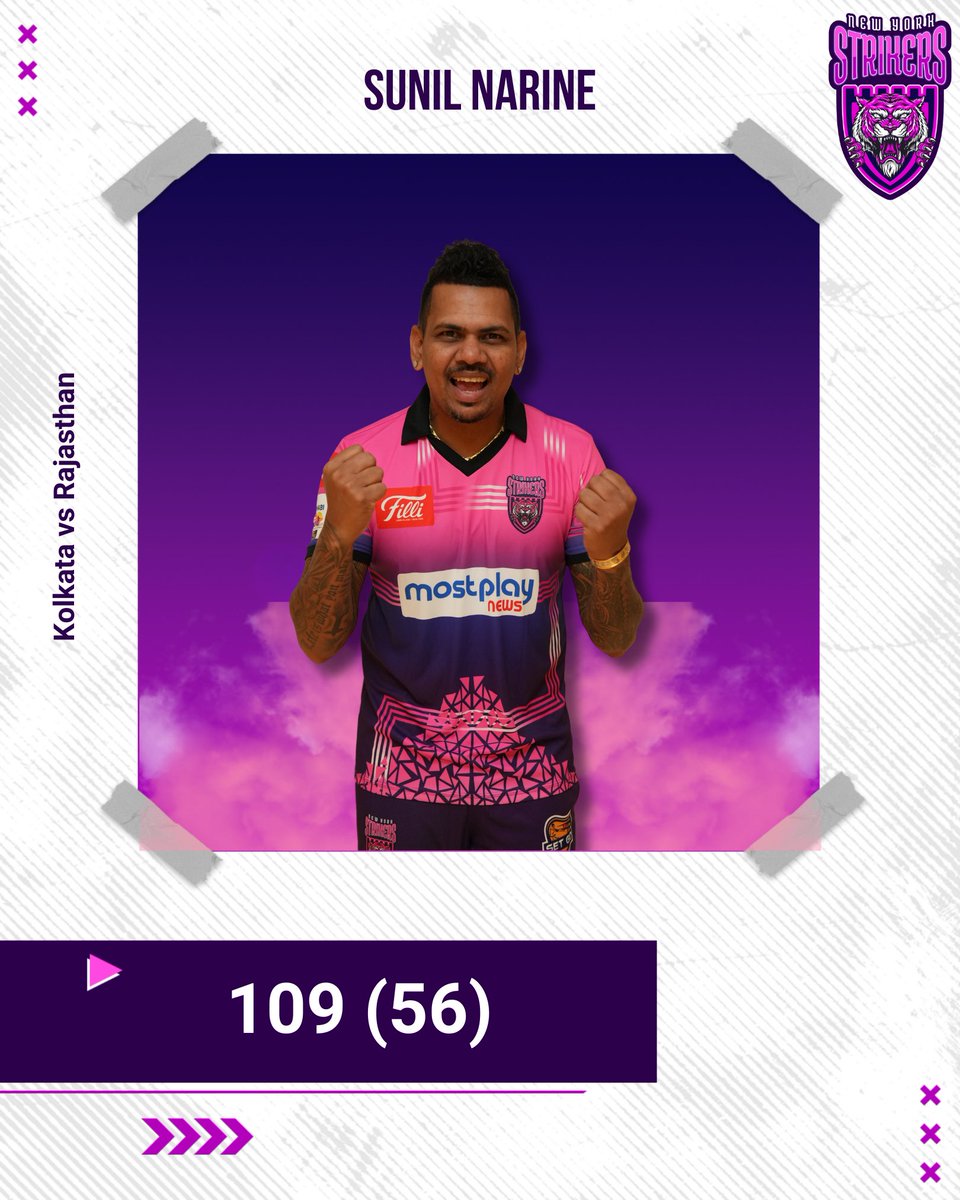 Super Striker Sunil: A showdown to be remembered 💪💜 #NYS #IPL #SunilNarine #KKR