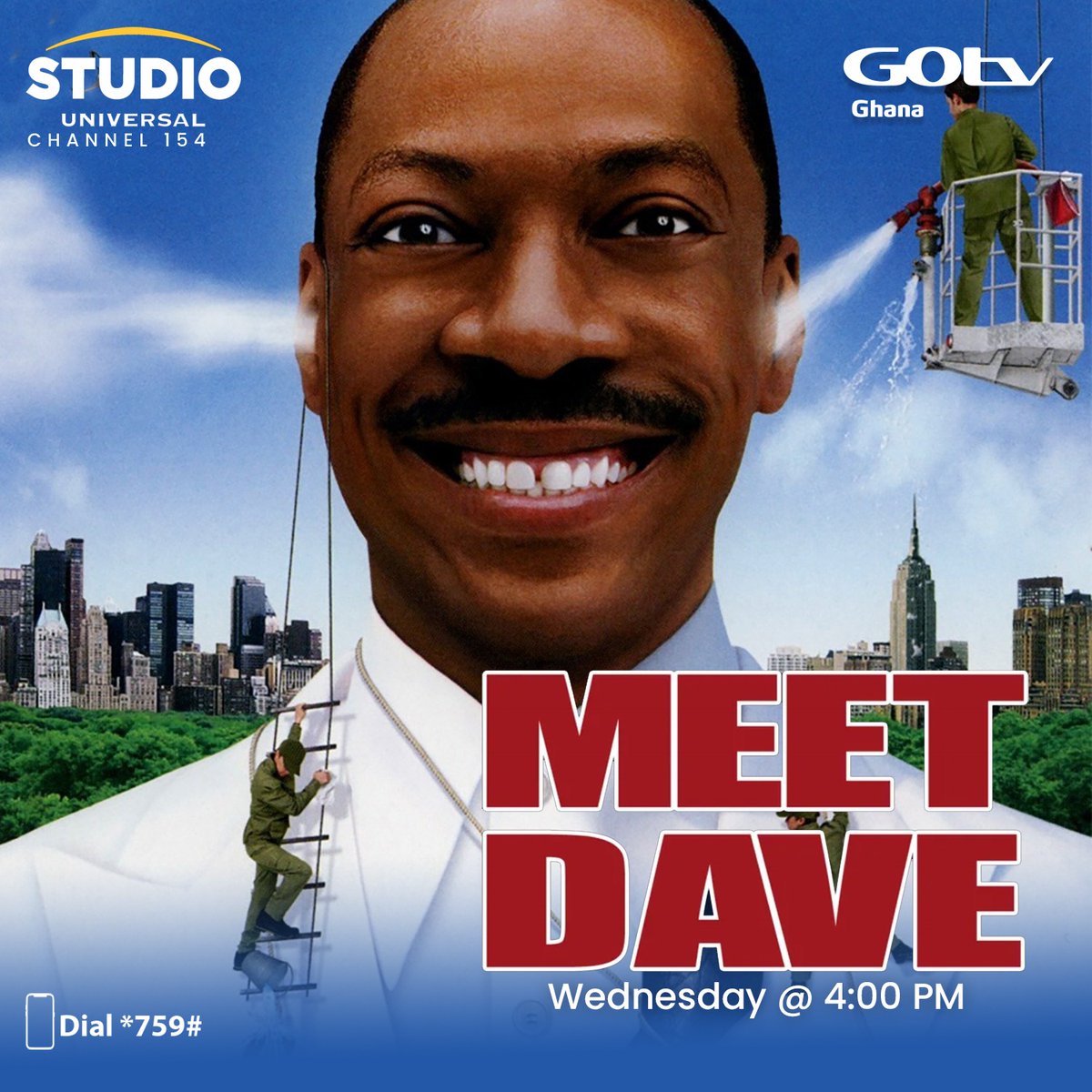 GOtv_Ghana's tweet photo. Hey space cadets! "Meet Dave" is on Universal TV (GOtv) TODAY at 4 PM! Buckle up for a hilarious adventure you won't want to miss.
Visit https://t.co/Q77vBgfMK7 now to reconnect. #MeetDave #UniversalTV #GOtv https://t.co/25DGUo7FyR