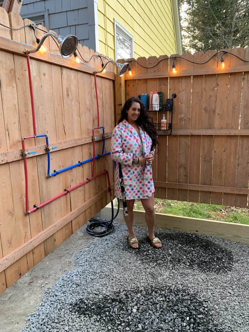 Wet Wednesday  Come shower with me!! It&rsquo;s officially outdoor shower season for me!   Like ❤️ Repost ♻️ Follow