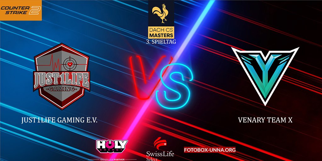 Just1LifeGaming's tweet photo. 🔴#Matchday #CS2⚪️

➡️Heute will das Main-Team an den Sieg aus letzter Woche anknüpfen. Unterstütz unser Team heute in der #DachCS

🏆@dachcs
⏰19:00 Uhr
🆚@VenaryEU #TeamX
📺https://t.co/N5tbdIXLCE

#gaming #just1life #j1l https://t.co/JAO2nM2YZv