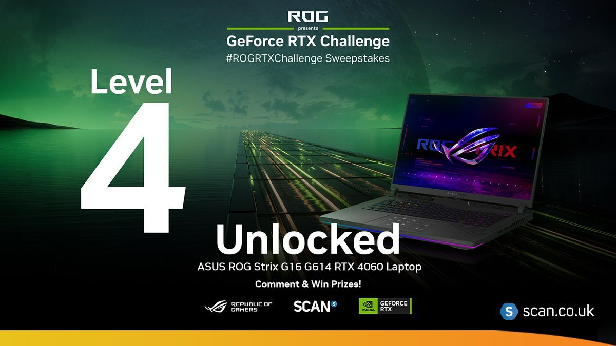 Level 4 of the #ROGRTXChallenge has been unlocked! Head over to @NVIDIAGeForceUK to enter! Gear up during the event! View our exclusive deals here -> buff.ly/4aCuL6m